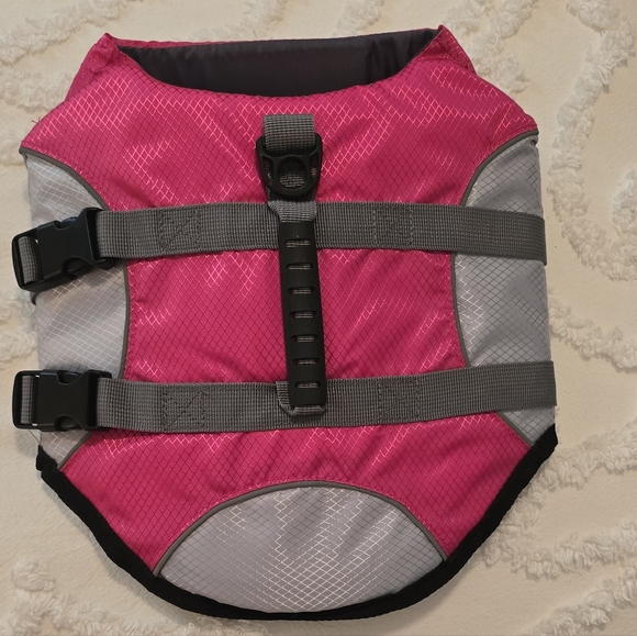 Pink and Gray Dog Life Jacket, Size S (1206) - Picture 2 of 5